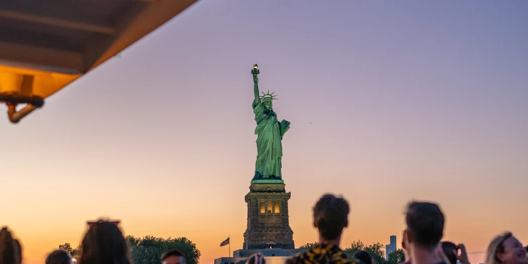The Liberty Statue seen from the dinner cruise