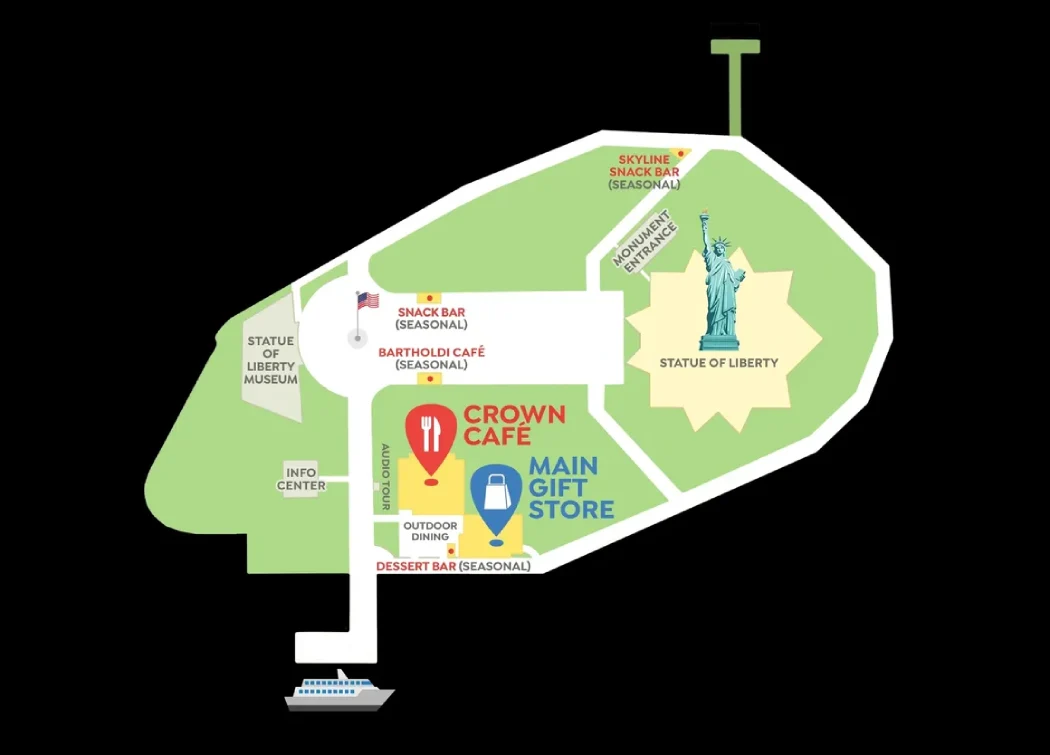Map of Liberty Island